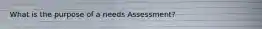 What is the purpose of a needs Assessment?