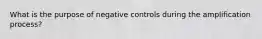 What is the purpose of negative controls during the amplification process?