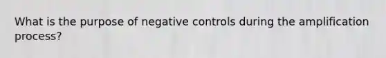 What is the purpose of negative controls during the amplification process?