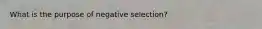 What is the purpose of negative selection?