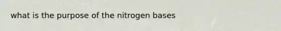 what is the purpose of the nitrogen bases