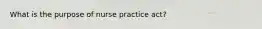 What is the purpose of nurse practice act?