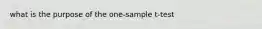 what is the purpose of the one-sample t-test