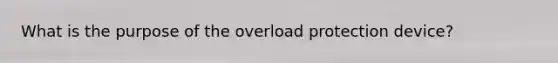 What is the purpose of the overload protection device?