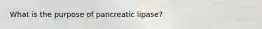 What is the purpose of pancreatic lipase?