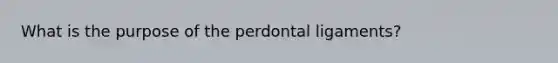 What is the purpose of the perdontal ligaments?