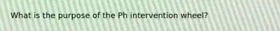 What is the purpose of the Ph intervention wheel?