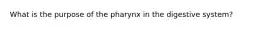 What is the purpose of the pharynx in the digestive system?