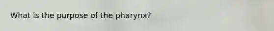 What is the purpose of the pharynx?