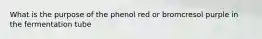 What is the purpose of the phenol red or bromcresol purple in the fermentation tube