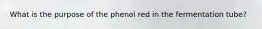 What is the purpose of the phenol red in the fermentation tube?