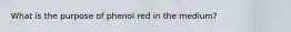 What is the purpose of phenol red in the medium?