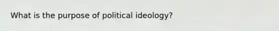 What is the purpose of political ideology?