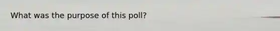 What was the purpose of this poll?