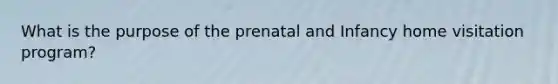 What is the purpose of the prenatal and Infancy home visitation program?