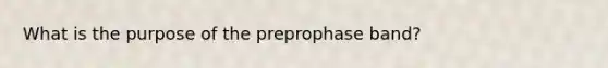 What is the purpose of the preprophase band?