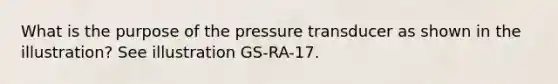 What is the purpose of the pressure transducer as shown in the illustration? See illustration GS-RA-17.