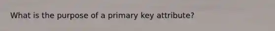 What is the purpose of a primary key attribute?