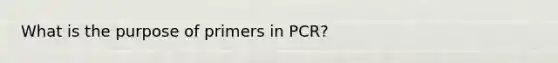 What is the purpose of primers in PCR?