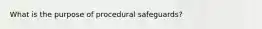 What is the purpose of procedural safeguards?