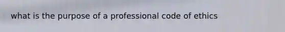 what is the purpose of a professional code of ethics