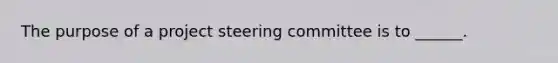 The purpose of a project steering committee is to ______.