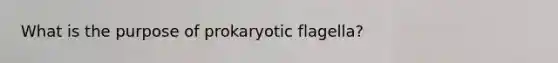 What is the purpose of prokaryotic flagella?