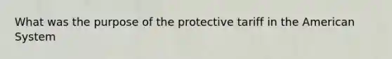 What was the purpose of the protective tariff in the American System