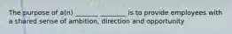The purpose of a(n) _______ ________ is to provide employees with a shared sense of ambition, direction and opportunity