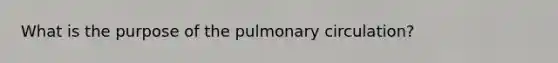 What is the purpose of the pulmonary circulation?