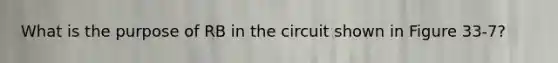 What is the purpose of RB in the circuit shown in Figure 33-7?