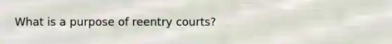 What is a purpose of reentry courts?