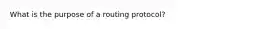 What is the purpose of a routing protocol?