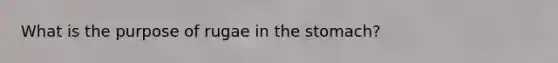 What is the purpose of rugae in the stomach?