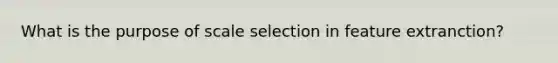 What is the purpose of scale selection in feature extranction?