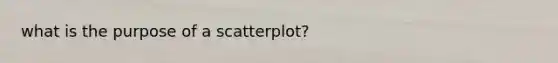 what is the purpose of a scatterplot?