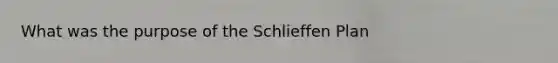 What was the purpose of the Schlieffen Plan