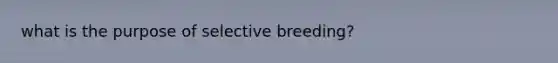 what is the purpose of selective breeding?