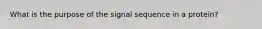 What is the purpose of the signal sequence in a protein?