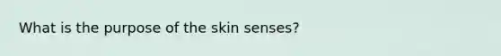 What is the purpose of the skin senses?