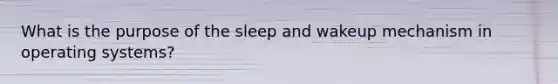 What is the purpose of the sleep and wakeup mechanism in operating systems?