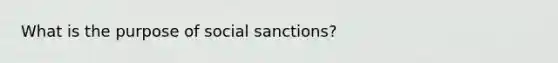 What is the purpose of social sanctions?