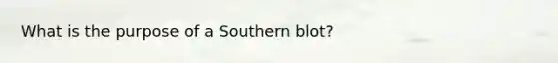 What is the purpose of a Southern blot?