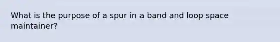 What is the purpose of a spur in a band and loop space maintainer?