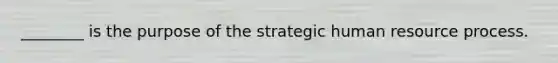 ________ is the purpose of the strategic human resource process.