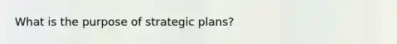 What is the purpose of strategic plans?