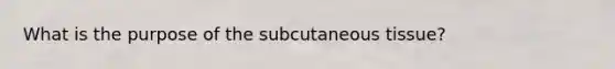 What is the purpose of the subcutaneous tissue?