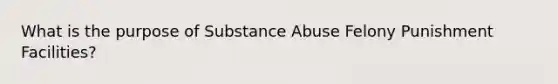 What is the purpose of Substance Abuse Felony Punishment Facilities?