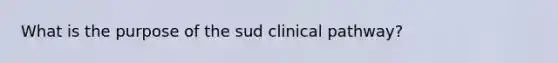 What is the purpose of the sud clinical pathway?