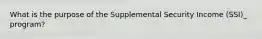 What is the purpose of the Supplemental Security Income (SSI)_ program?